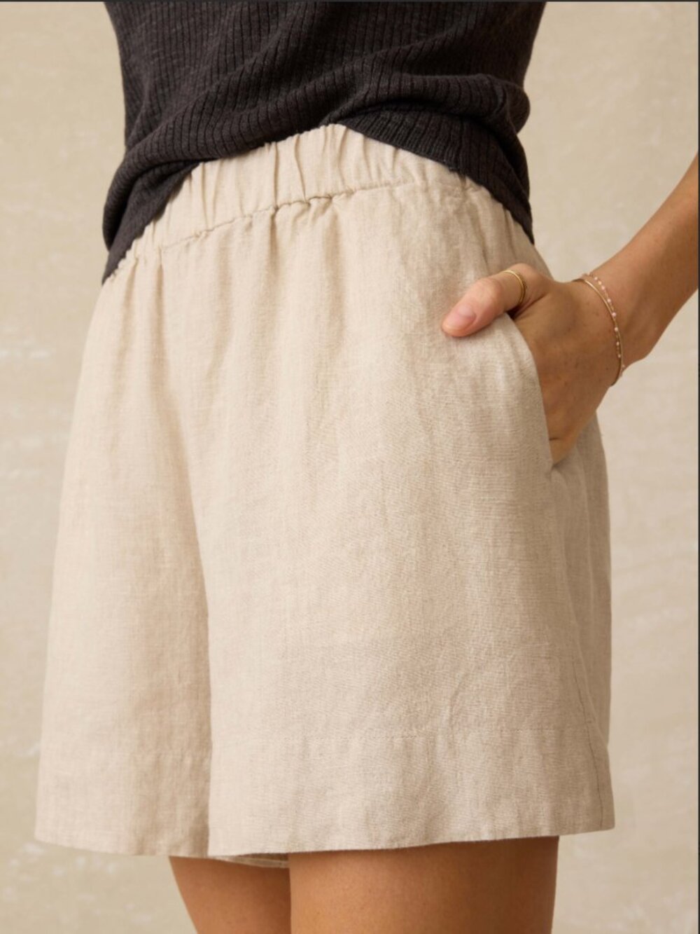 Faherty Laguna Linen Bayview Short - Flax